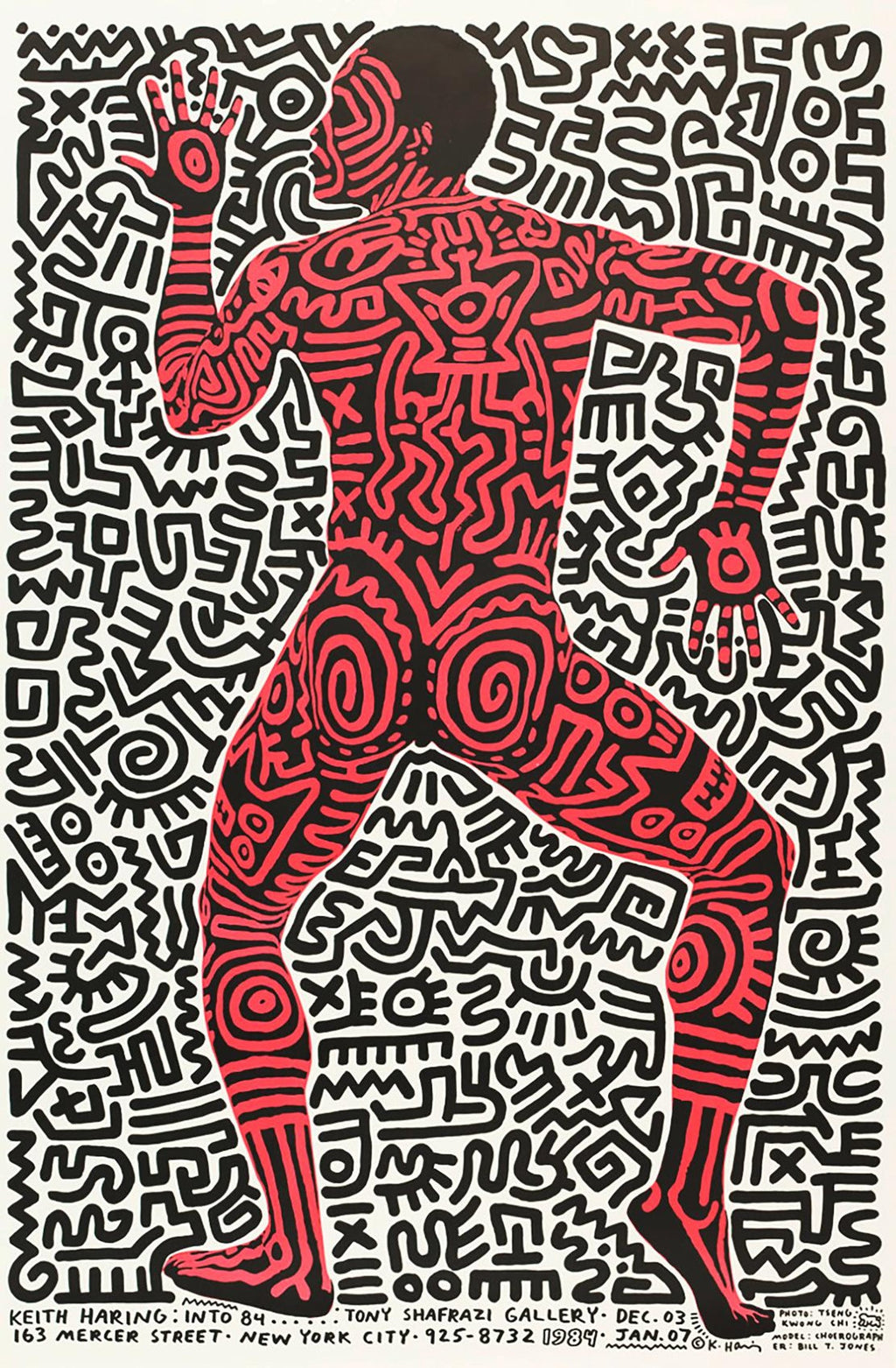 New Years 1988, Keith Haring Pop Art Nude Color Silkscreen Print Invitation