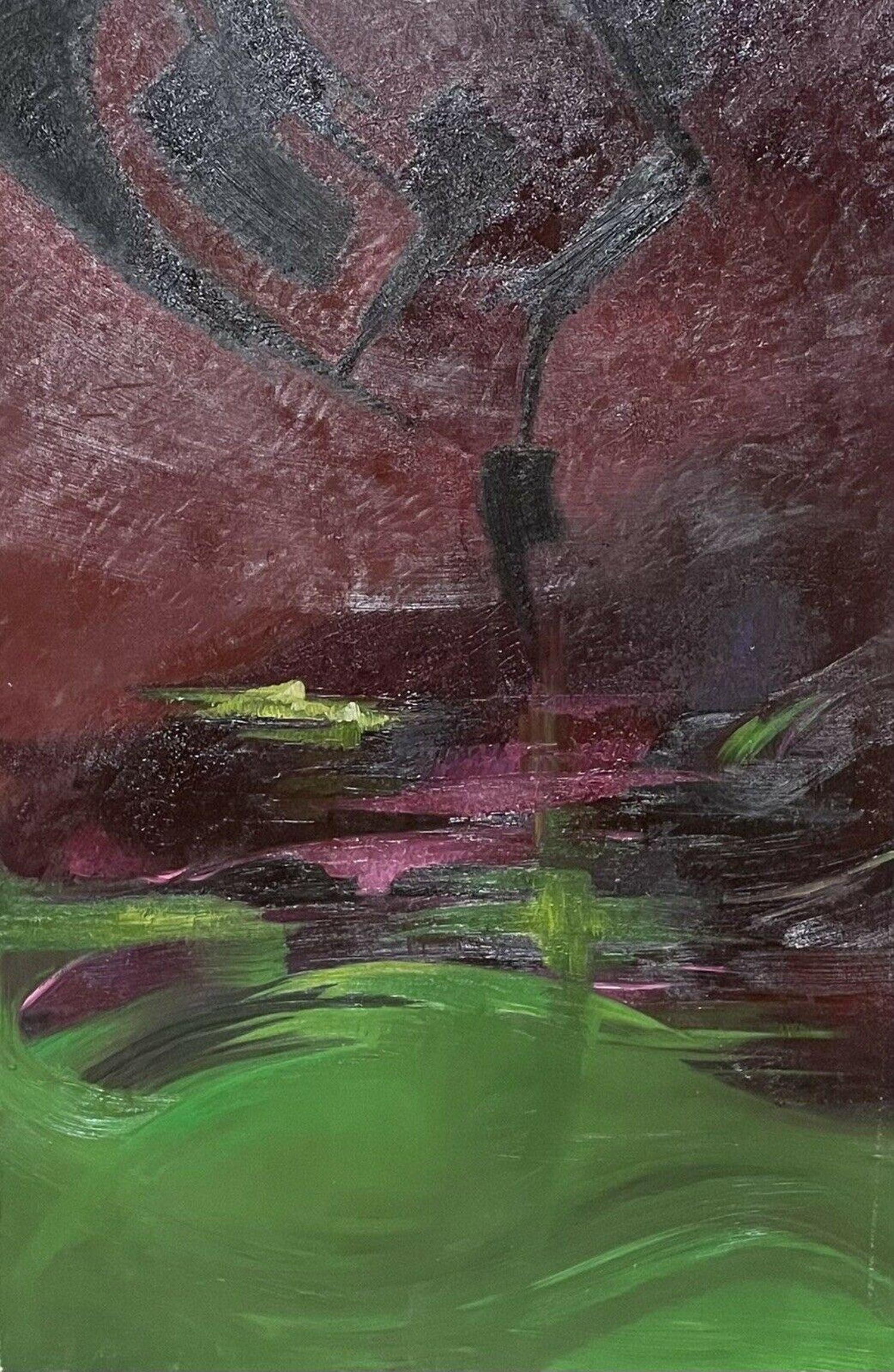 Large Expressionist Oil Painting Hand Carved Wood Panel Jean Claude Gaugy