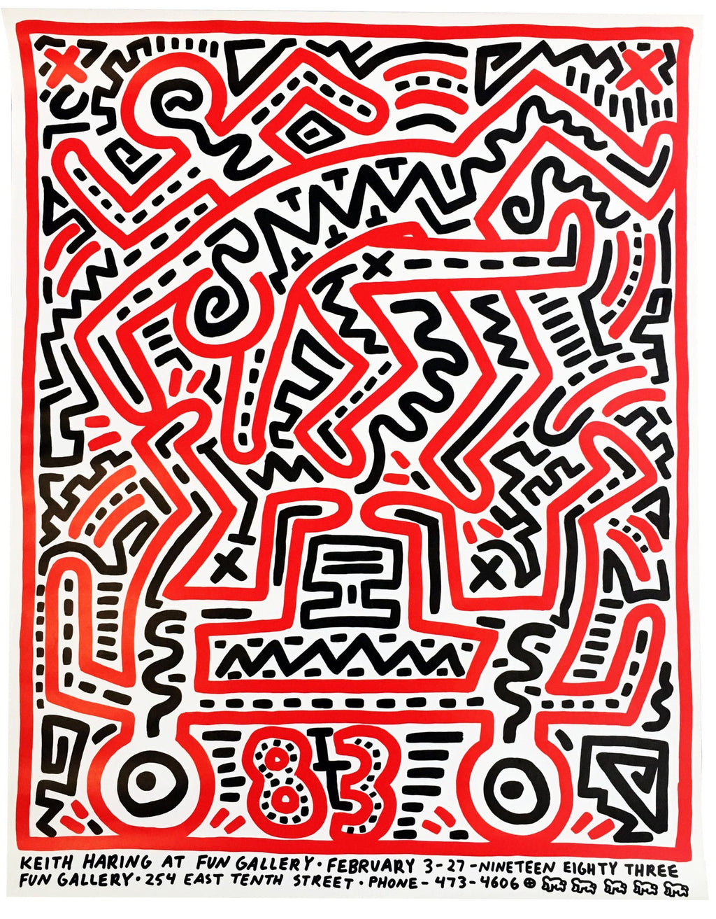 New Years 1988, Keith Haring Pop Art Nude Color Silkscreen Print Invitation