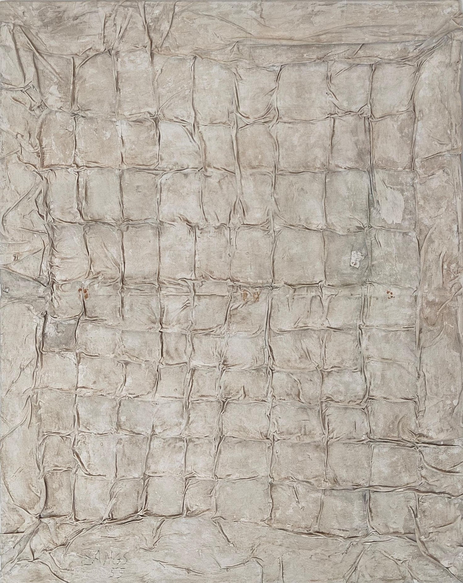 Sebastien de Ganay Folded Linen Abstract Minimalist Unique Sculpture Fabric Wire