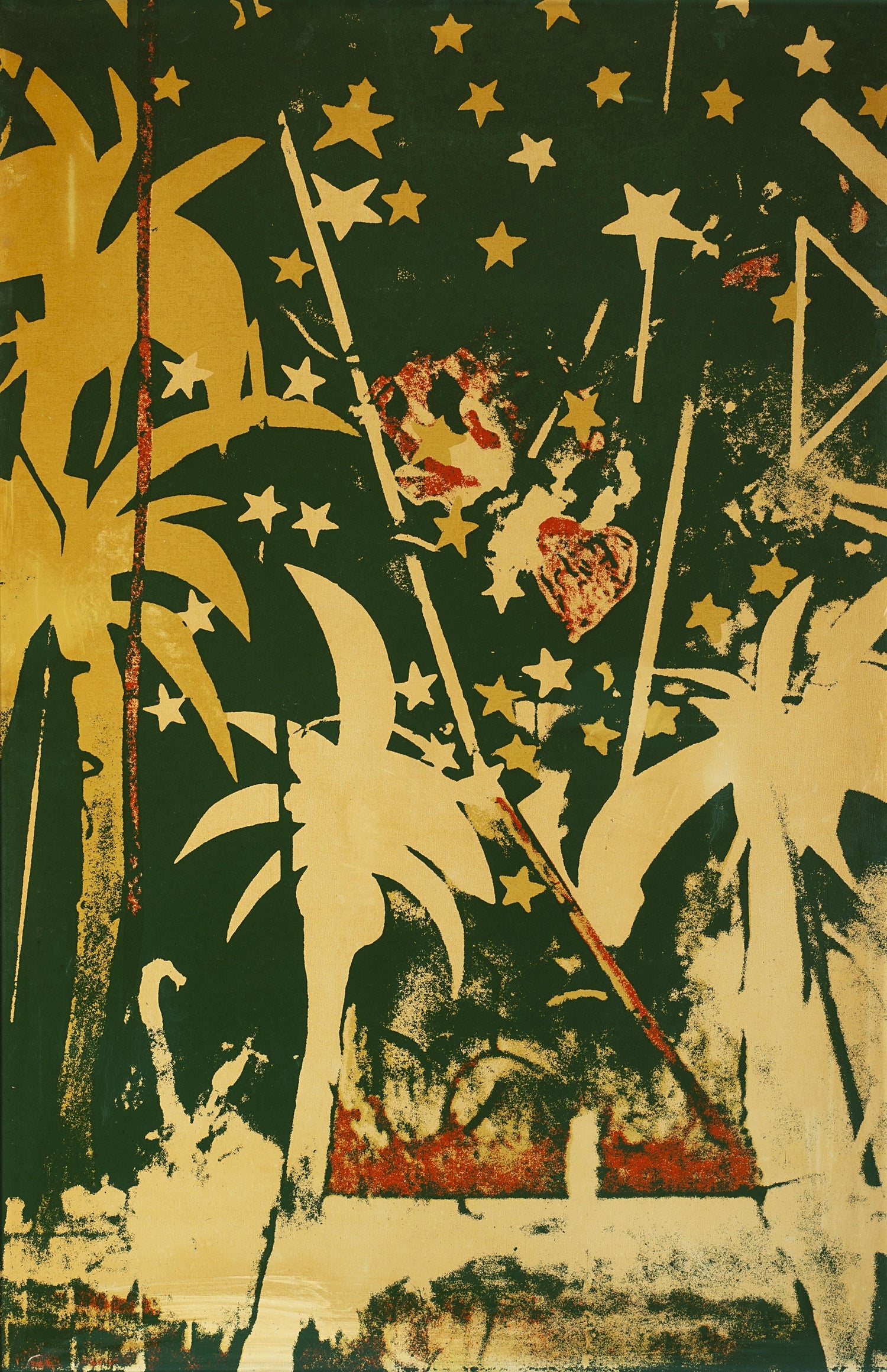 Israeli Modern Pop Art Photo Silkscreen Serigraph Palm Trees Kadishman
