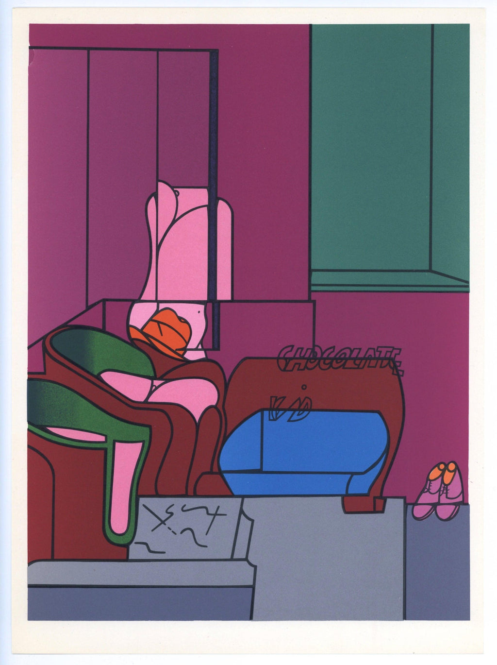 Italian Post Modern Pop Art Lithograph Vintage Poster Memphis Galerie Maeght