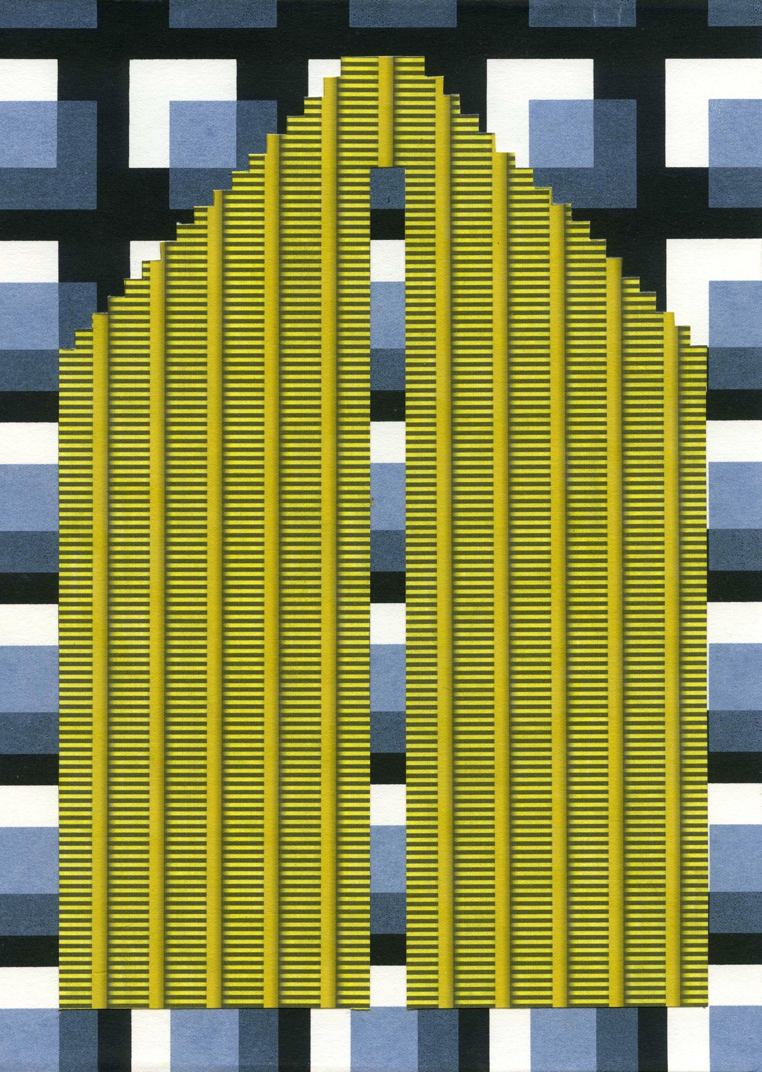 Original Guggenheim Museum Exhibited Jiri Kolar Collage Tower of Babel
