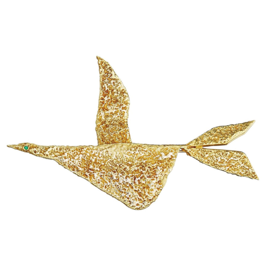 Rare 18 Karat Gold Enamel Georges Braque Sculpture Brooch