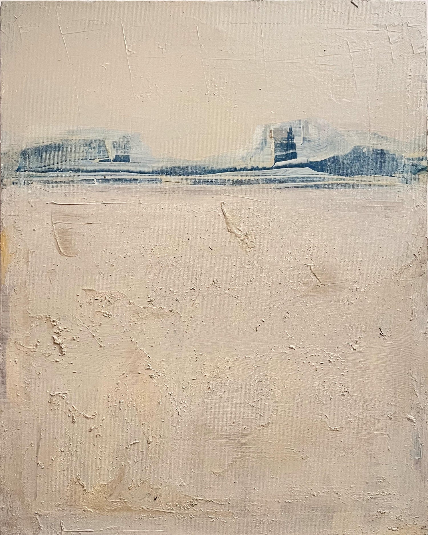 Untitled, Lonely Abstract Landscape Italian Expressionist Oil Painting