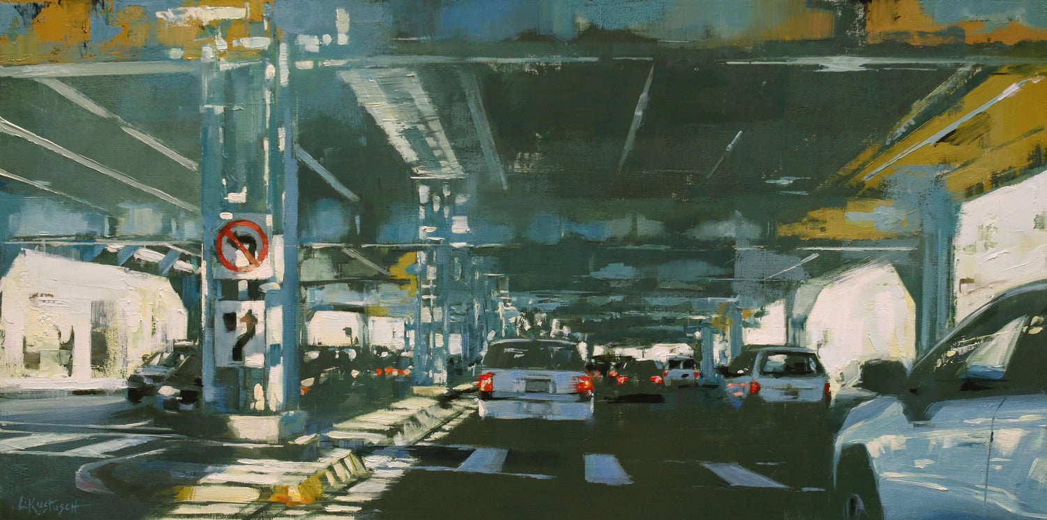 Large Suong Yangchareon Thai American Photorealist LA California Street Painting