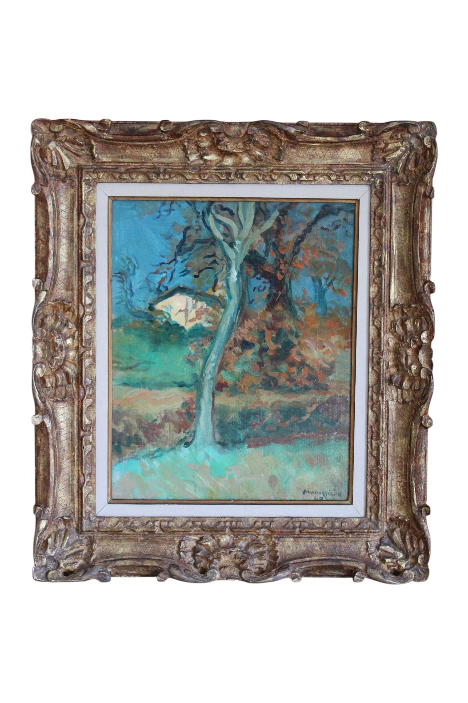 French Neo Expressionist Surreal Oil Painting Robert Vernet Bonfort  Deaf Artist