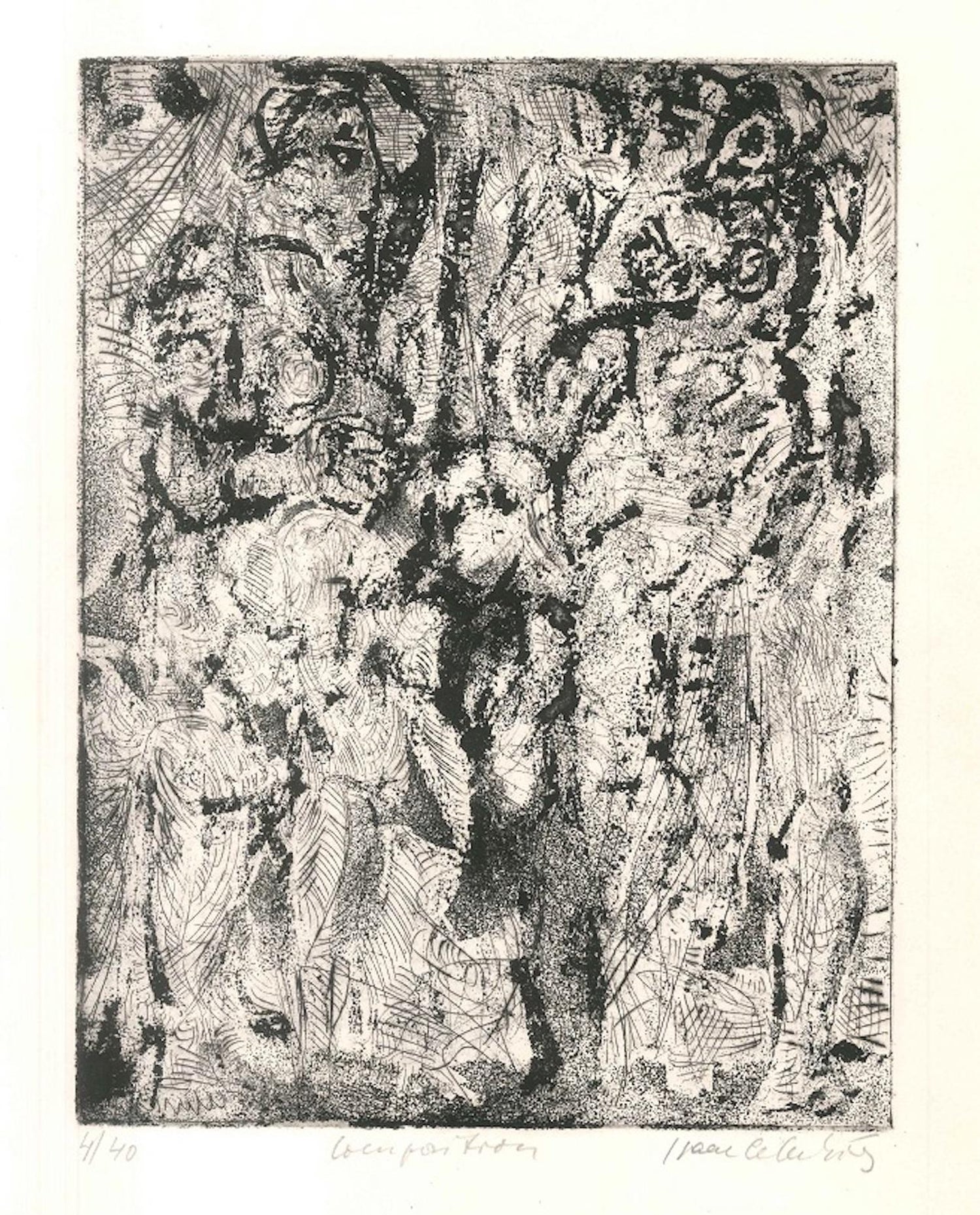 Beast With Tree In Stomach, American Modernist Abstract Etching
