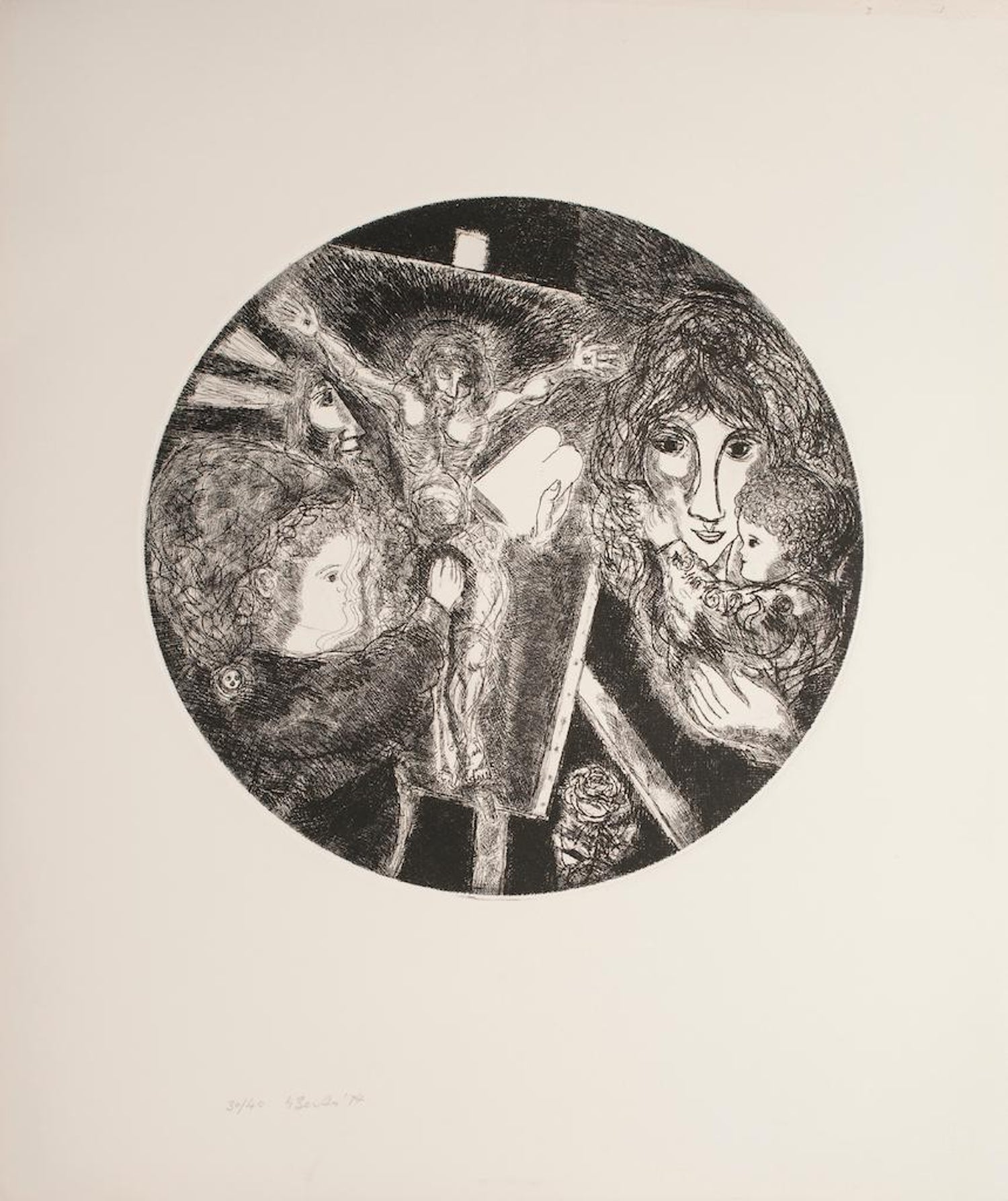 Dutch Fantastic Modern Etching, Jan Mensinga Old Master Style Wine Maker, Grapes