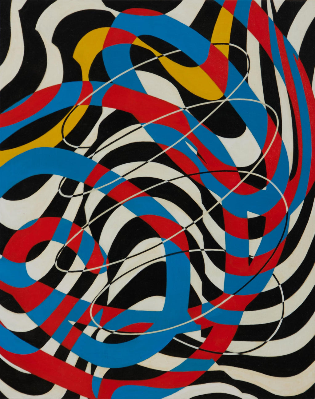 Richard Hennessy 1974 Colorful Vibrant Abstract Geometric Painting Modernist Art