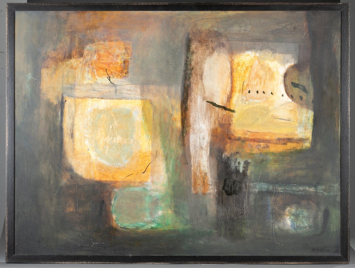Large Venezuelan Modernist Abstract Oil Painting Machu Picchu Marius Sznajderman