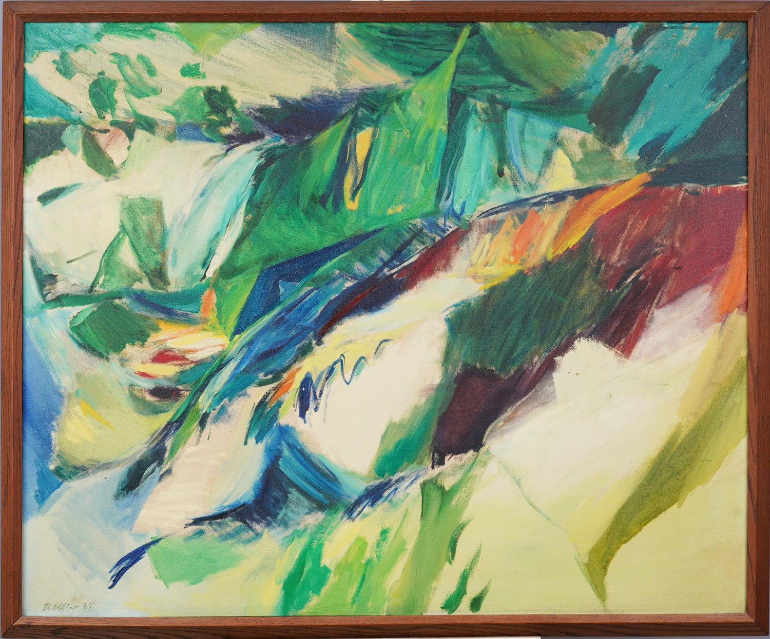 Large Venezuelan Modernist Abstract Oil Painting Machu Picchu Marius Sznajderman