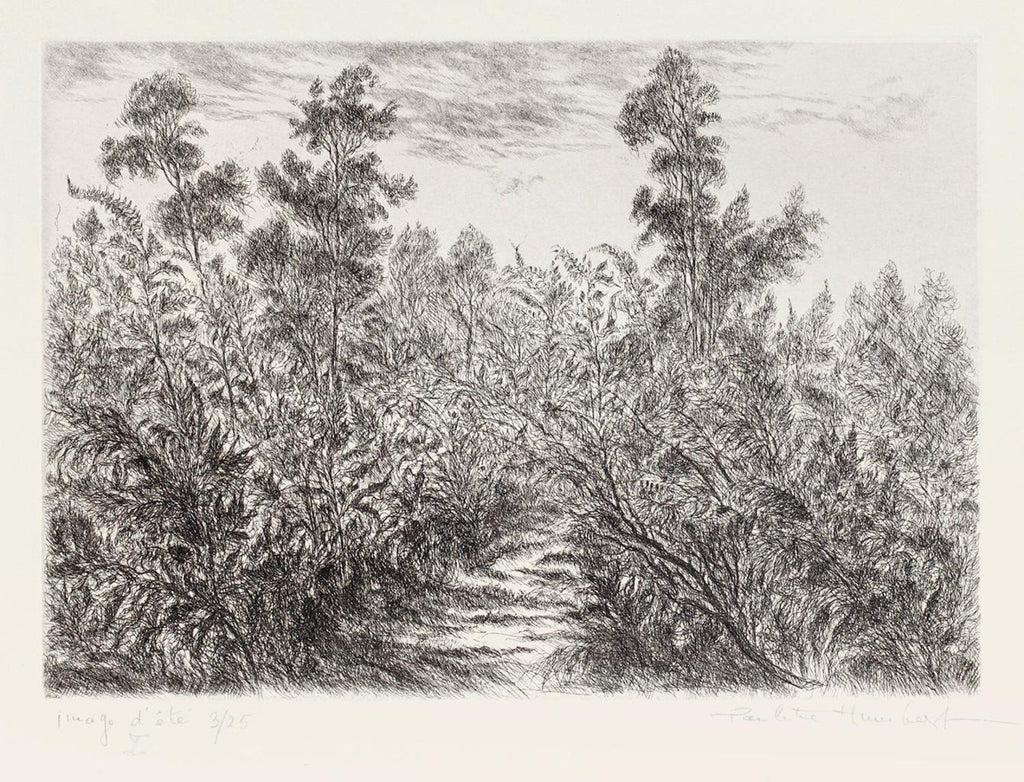 American Modernist  Sacsahuaman Landscape Aquatint Etching Philip Pearlstein