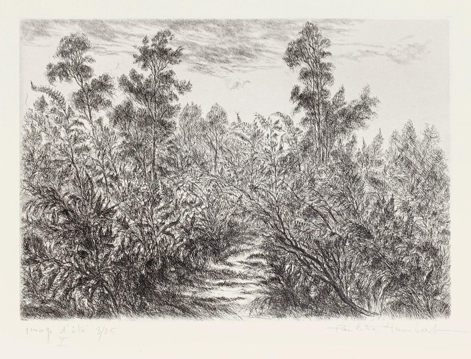 American Modernist  Sacsahuaman Landscape Aquatint Etching Philip Pearlstein