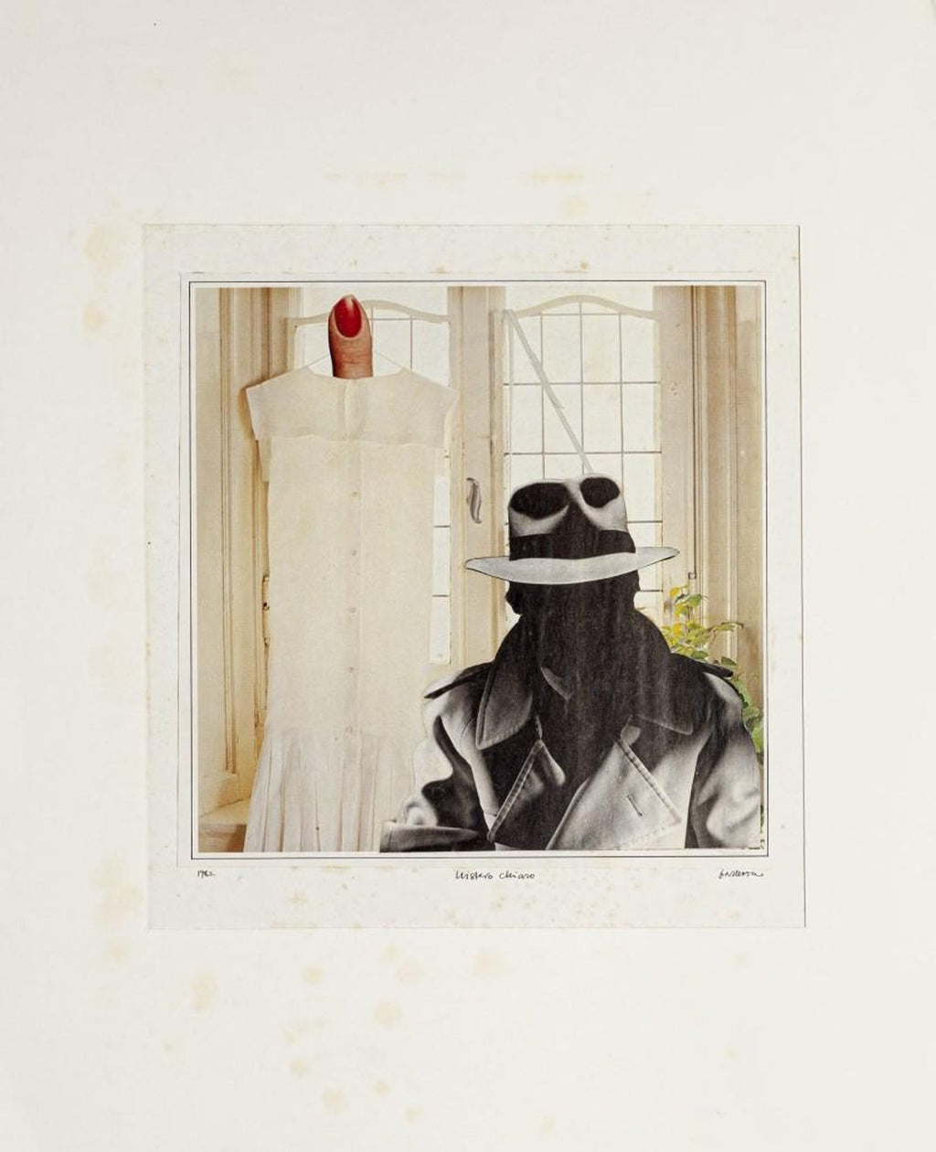 Mixed Media Outsider Art Original Photo Collage Drawing 2 Sided