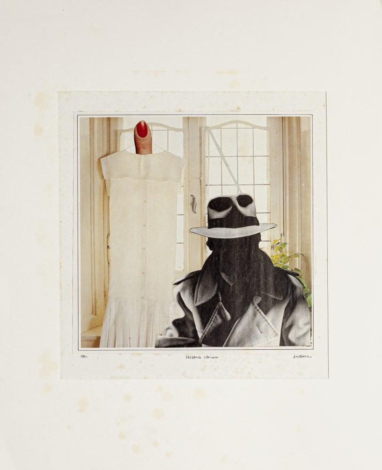 Mixed Media Outsider Art Original Photo Collage Drawing 2 Sided
