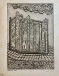 Vienna Austria Jewish Memorial Etching Destroyed Synagogue Folk Art Judaica