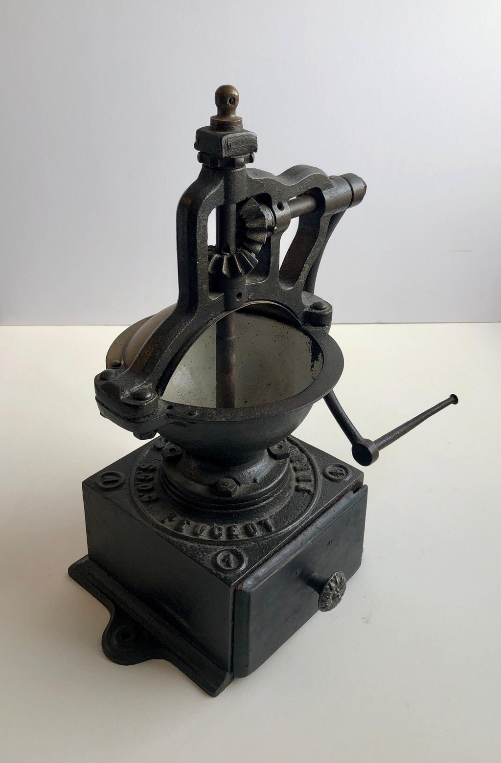 Antique, 19th C. Peugeot Frères Brevetés French Coffee Grinder Table Sculpture