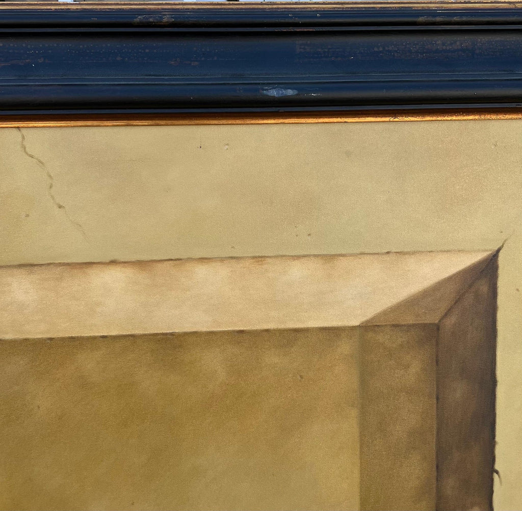 Large Trompe L'oeil Oil Painting Rene Chavelle Belgian Photo Realist Peppers
