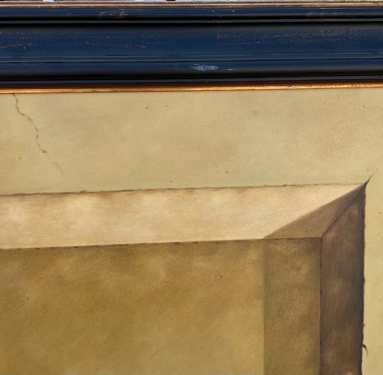 Large Trompe L'oeil Oil Painting Rene Chavelle Belgian Photo Realist Peppers