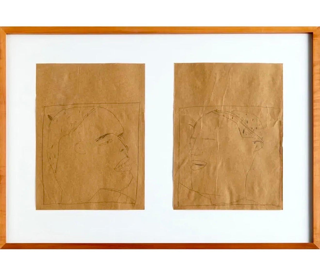 Nuba 1981 Graphite Drawing on Brown Paper James Brown Galerie Bernd Kluser