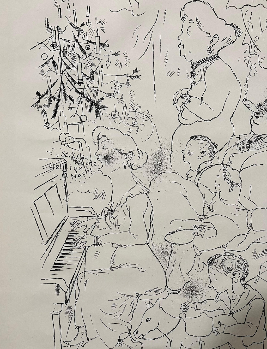Large George Grosz 1923 Lithograph Die Rauber German Expressionism WPA Realism