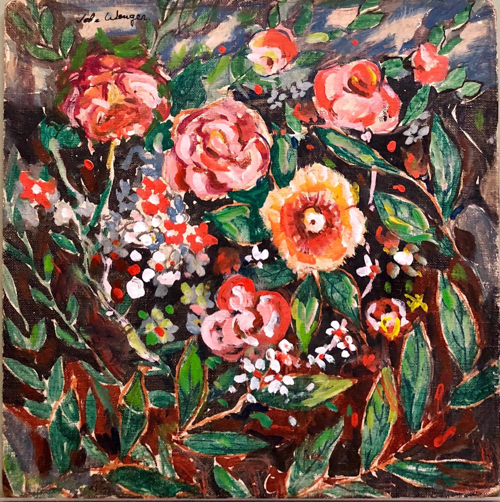 Wild Flowers Vibrant Colorful Modernist Oil Painting