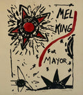 Abstract Expressionist Watercolor Painting Woodblock Political Poster Mel King