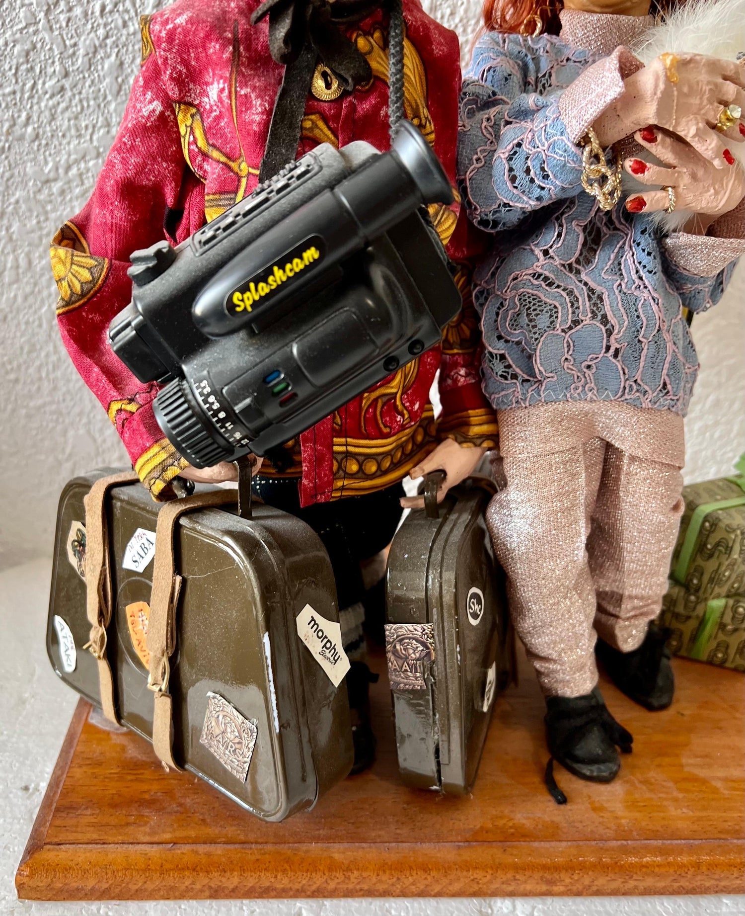 Hungarian Israeli Tourists Diorama Folk Art Doll Judaica Sculpture Magda Watts