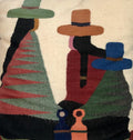 Vintage Handwoven Tapestry Wool Folk Art Rug Weaving Pillow or Wall Hanging