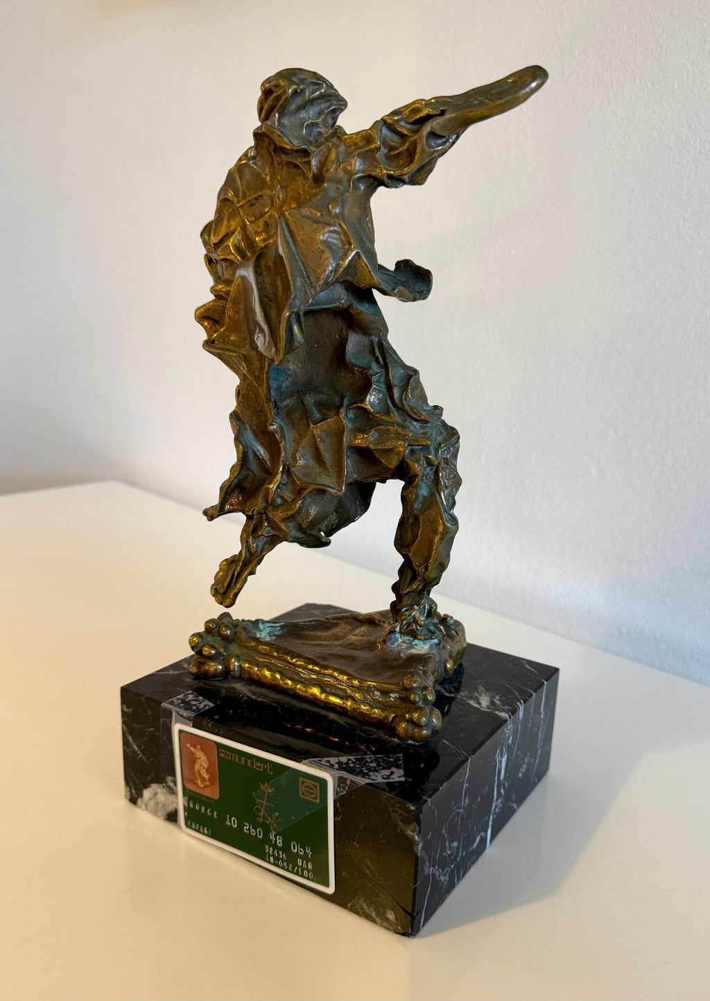 Large Original Surrealist Bronze Marble Sculpture Alma Del Quijote Salvador Dali