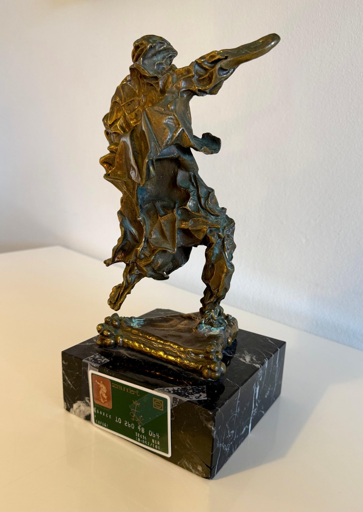 Large Original Surrealist Bronze Marble Sculpture Alma Del Quijote Salvador Dali