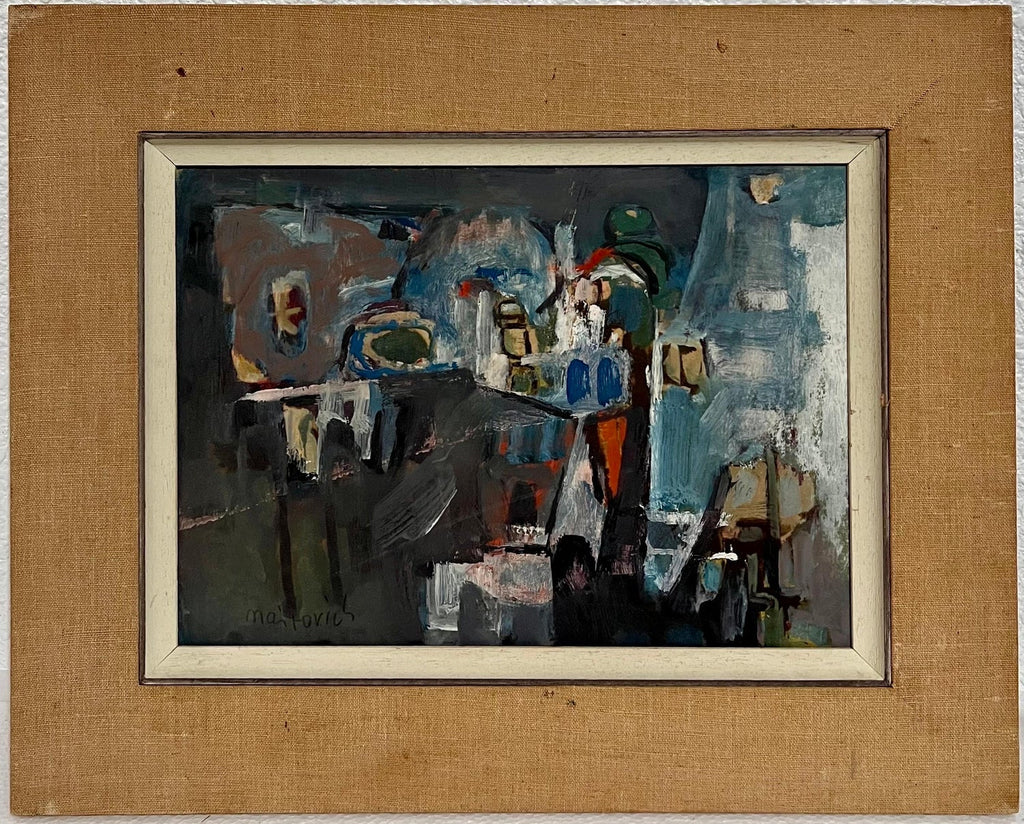 Polish Israeli Abstract Vibrant Cityscape Tel Aviv Modernist Painting Mairovich