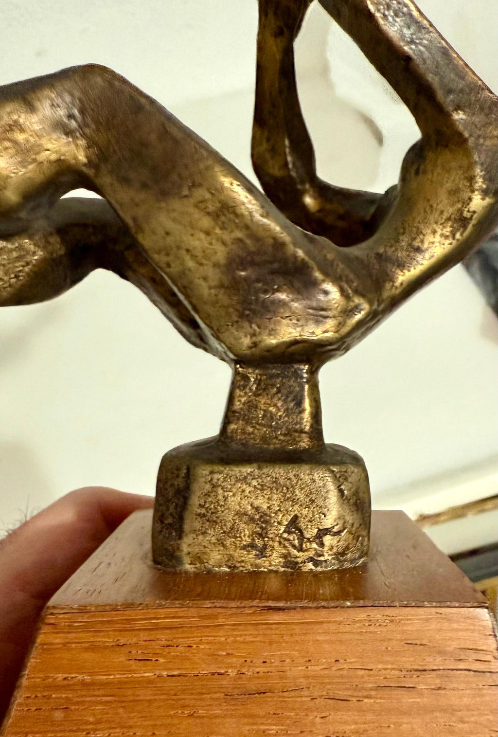 Chaim Gross Mid Century Mod Bronze Sculpture Mother and Baby Playing WPA Artist