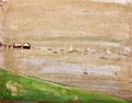 Marinescape with Boat Long Island NYC Oil Painting