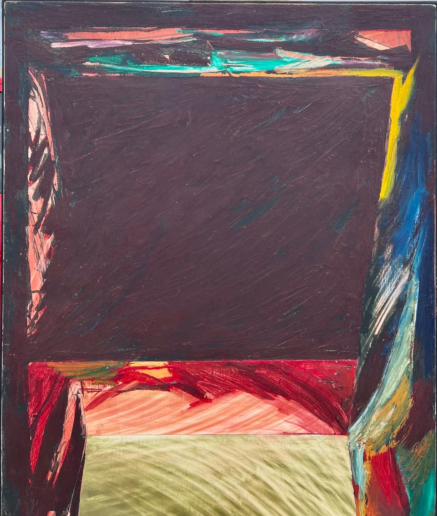 Large California Modernist Abstract Laddie John Dill Abstract Oil Painting Art
