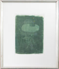 Monotype Print Painting Garden Scene Table Chair Joseph Solman American Art WPA