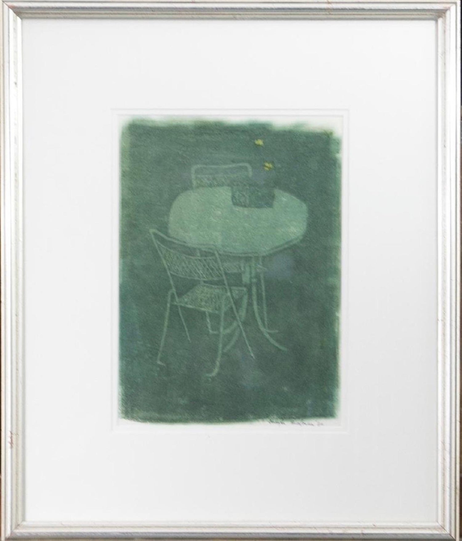 Monotype Print Painting Garden Scene Table Chair Joseph Solman American Art WPA