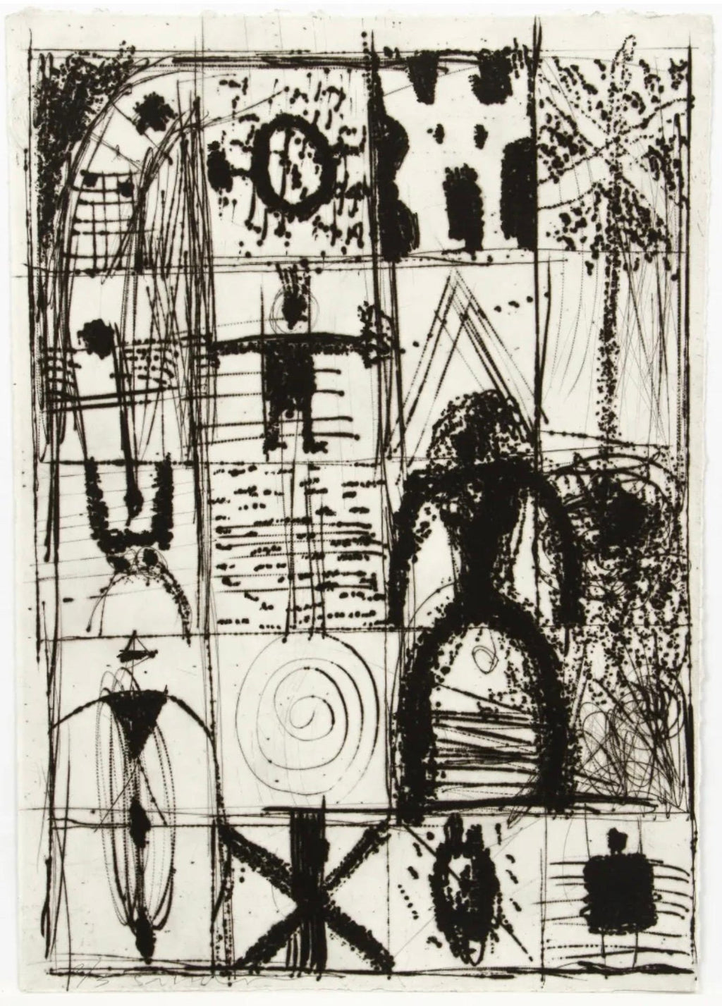 Polish French Figurative Abstract Art Brut Expressionist Lithograph Maryan