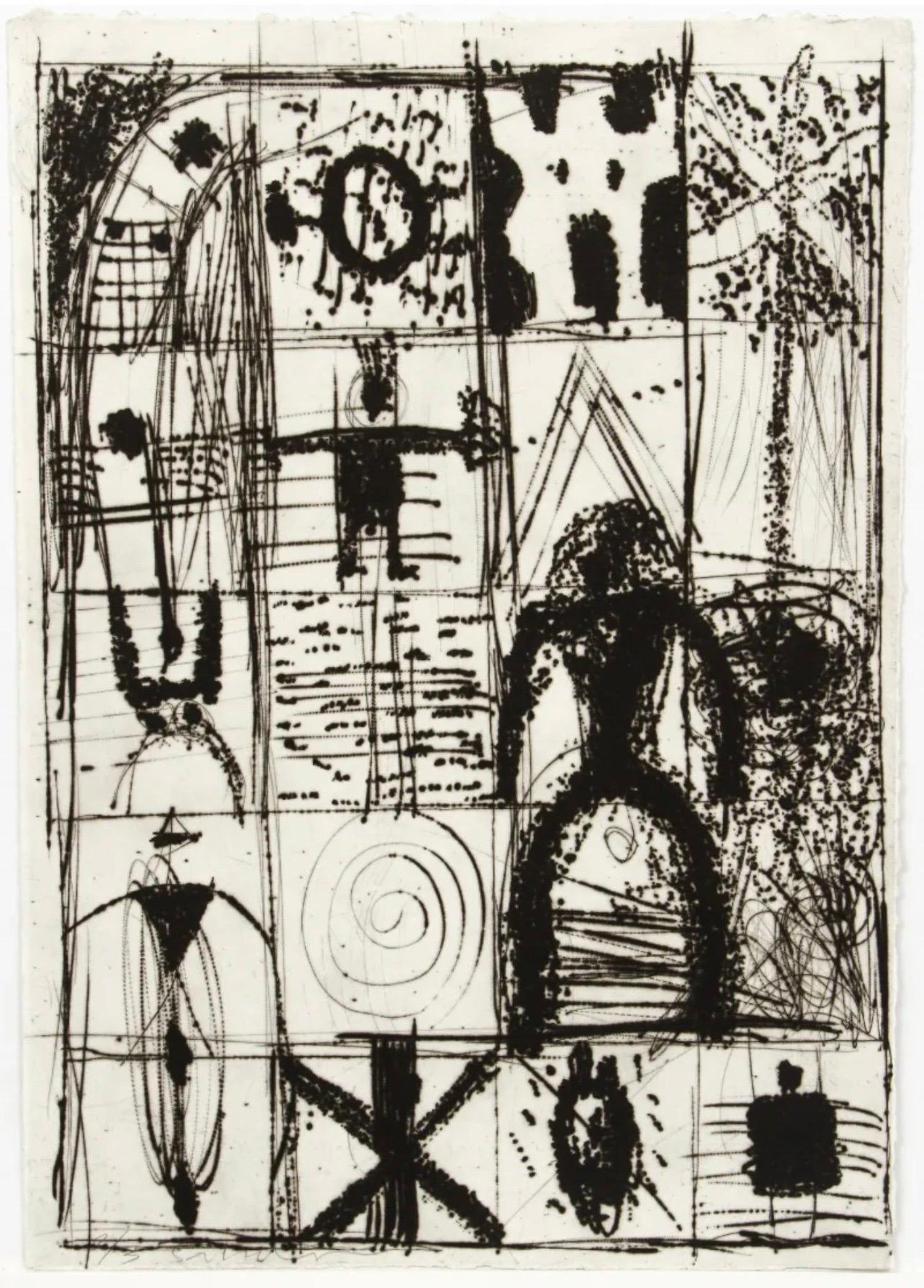 Polish French Figurative Abstract Art Brut Expressionist Lithograph Maryan