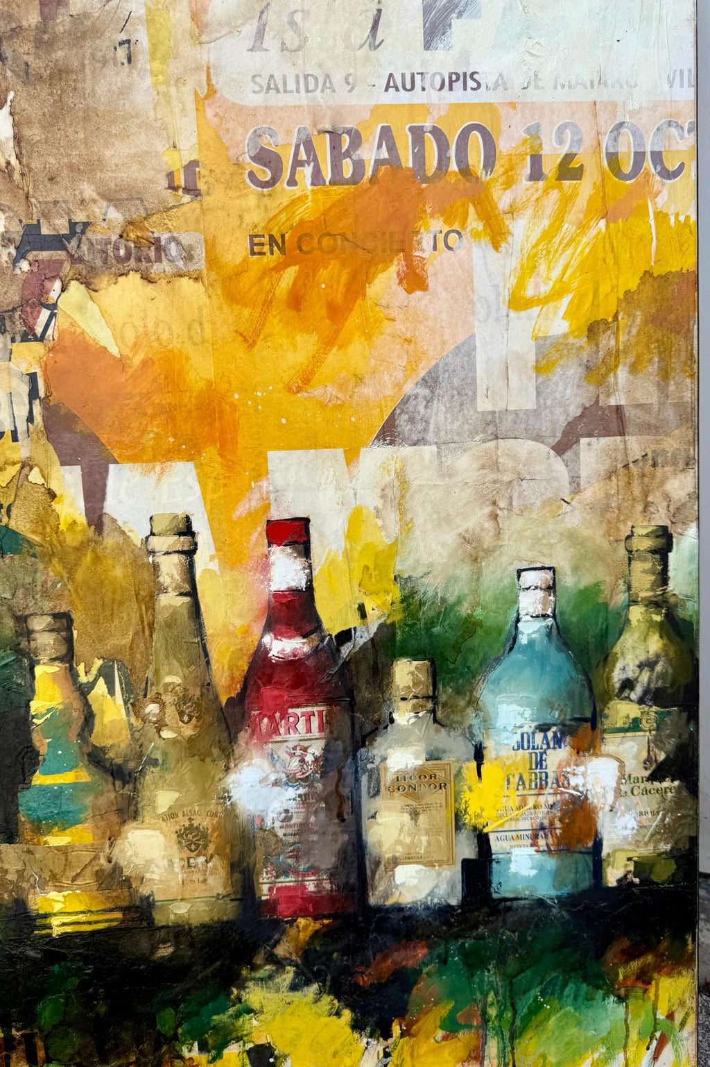 Large Spanish Pop Art Catalan Mixed Media Collage Painting Jordi Prat Pons