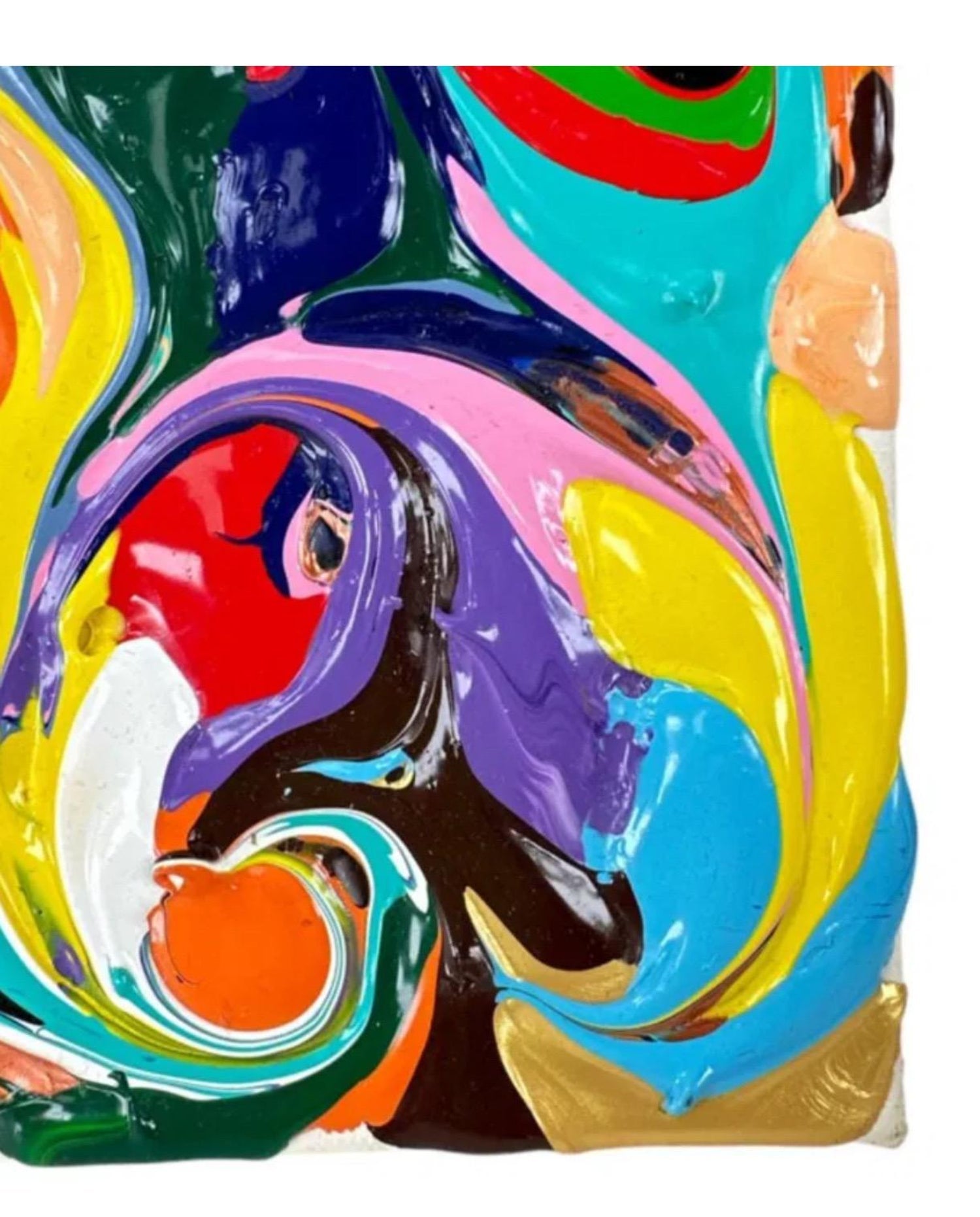 Chilean Liquid Abstraction Color Swirl Acrylic Polymer Eduardo Guelfenbein