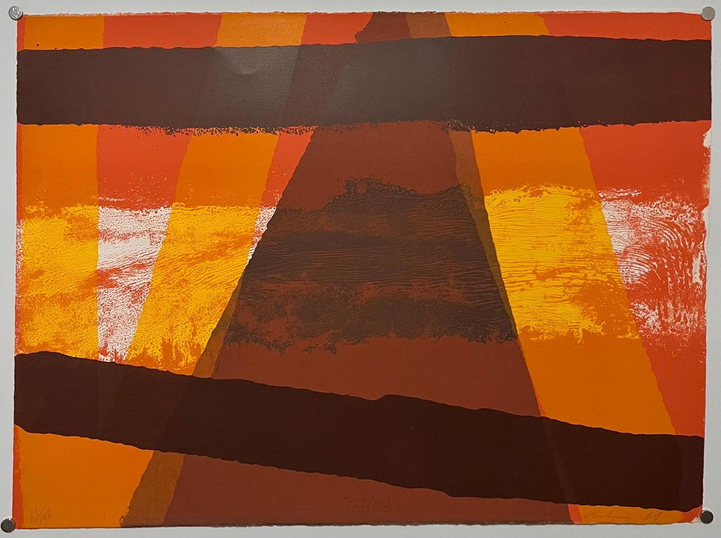 Mod Abstract Expressionist Modernist Lithograph Edward Avedisian Color Field Art