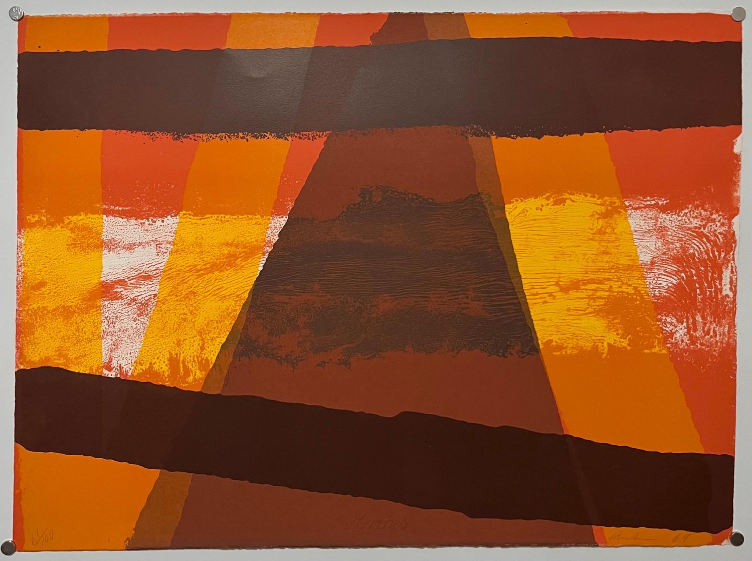 Mod Abstract Expressionist Modernist Lithograph Edward Avedisian Color Field Art
