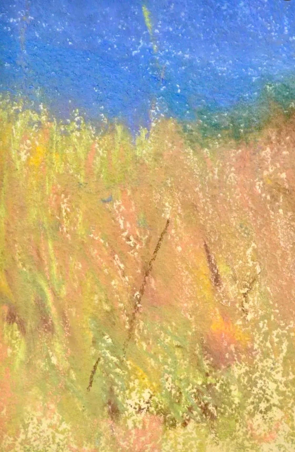 Large Pastel Landscape Purple Mountains Landscape American Modernist Painting