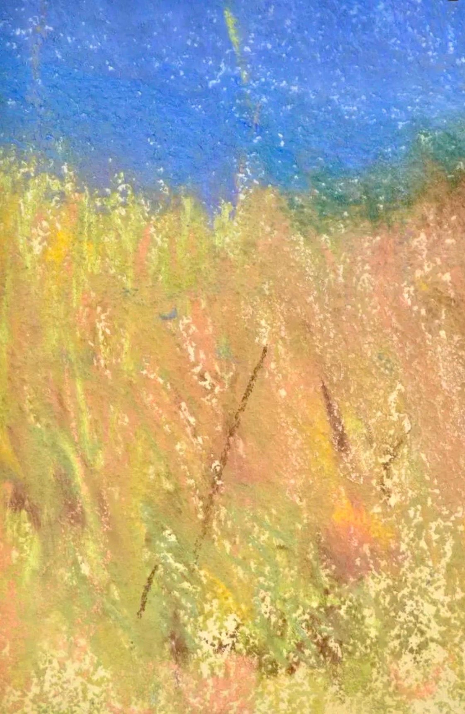 Large Pastel Landscape Purple Mountains Landscape American Modernist Painting