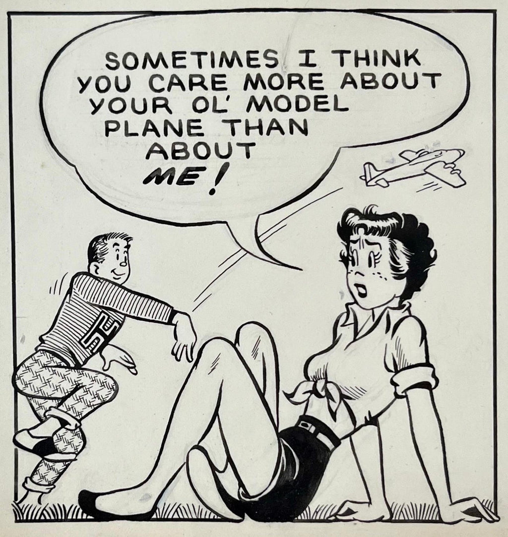 Rare 1950s Vintage Syndicated Ink Drawing Cartoon Strip Susie Q Smith Comic Art