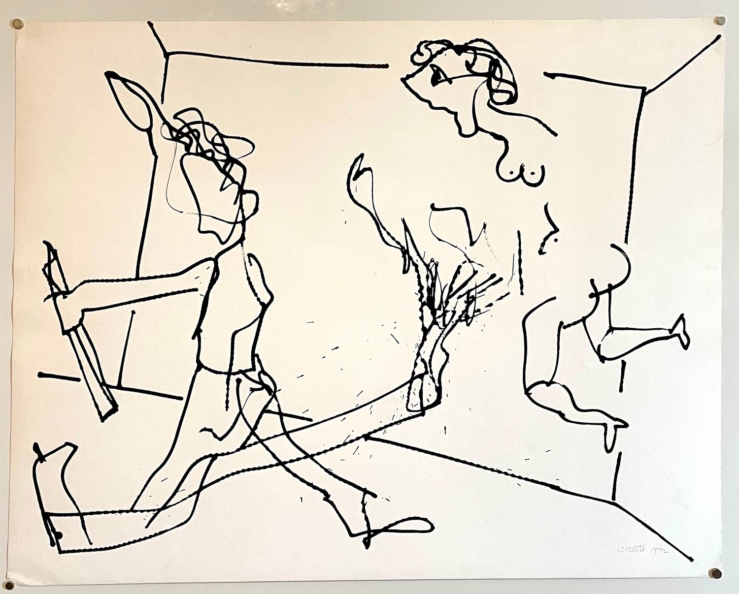 New York School Abstract Expressionist Drawing Watercolor Painting Carmen Cicero