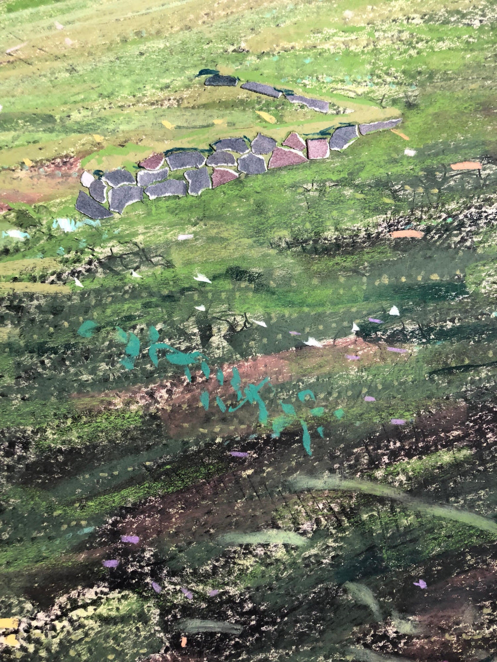 Large Abstract Landscape Pastel Drawing Painting San Francisco Artist, Megan #6