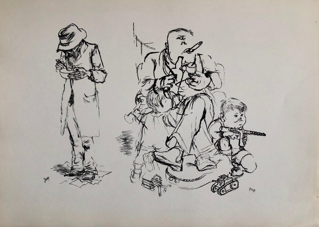 1936 Lithograph Interregnum Street Riot Protest Small Edition Weimar Germany